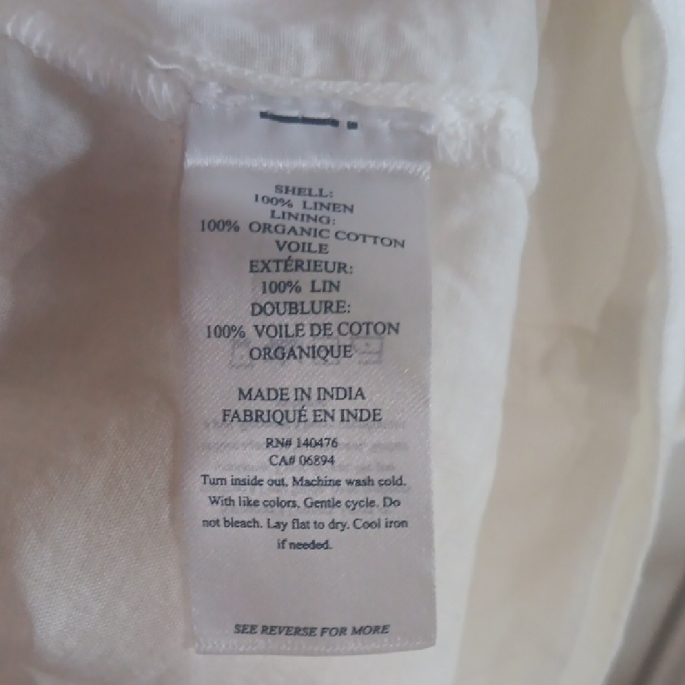 Lightweight White Button-Front Linen Dress - Picture 11 of 12